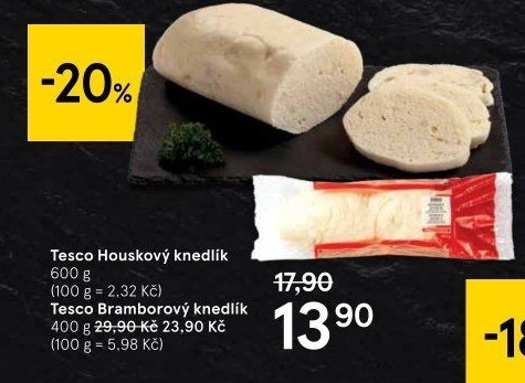 Knedlík houskový Tesco