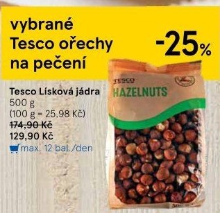 Lískové ořechy Tesco