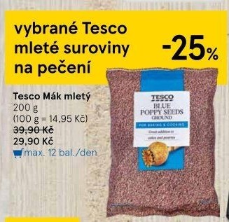 Mák modrý mletý Tesco