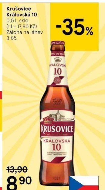 Pivo světlé výčepní Originál Královská 10° Krušovice