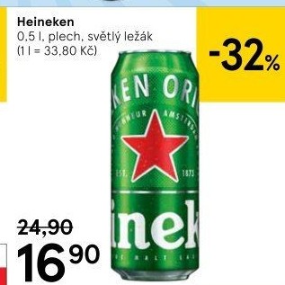 Pivo světlý ležák Heineken