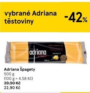 Těstoviny semolinové Adriana