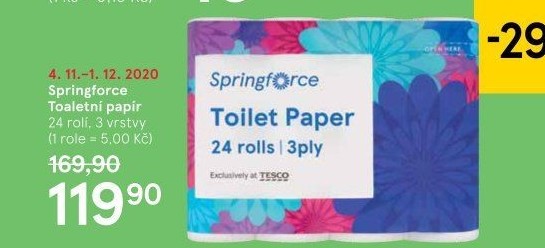 Toaletní papír 3vrstvý Springforce