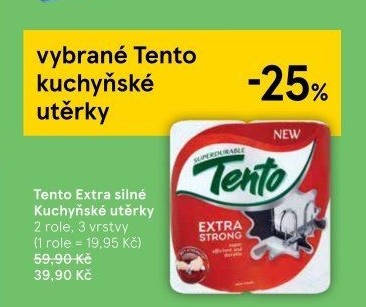 Utěrky kuchyňské 3vrstvé Extra Strong Tento
