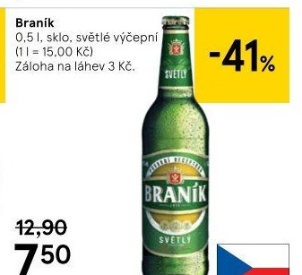 Pivo světlé výčepní 10° Braník