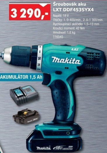Aku šroubovák Makita DDF453SYX4