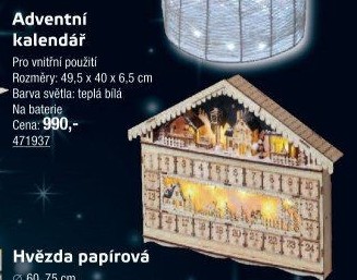 Dřevěný adventní kalendář LED Emos