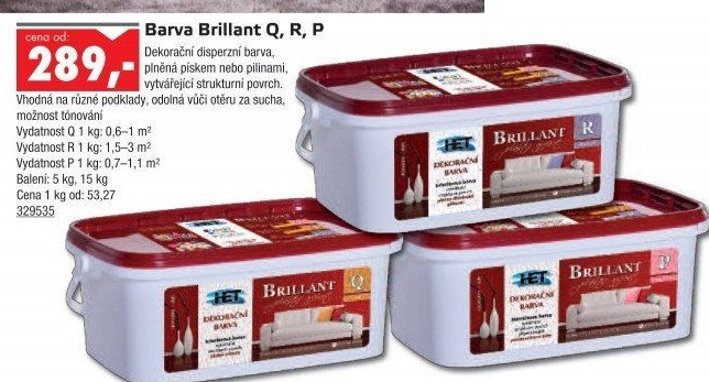 Interiérová dekorační barva Brillant HET