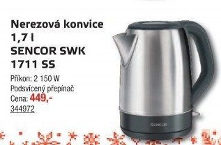Rychlovarná konvice Sencor SWK 1711 SS
