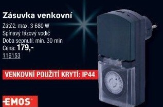 Spínací venkovní zásuvka Emos