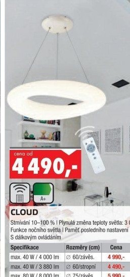 Závěsné LED osvětlení Cloud Top Light