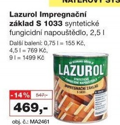 Impregnační základ na dřevo Lazurol