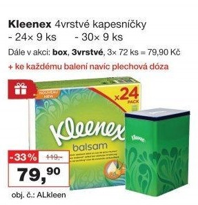 Papírové kapesníčky Balsam Kleenex