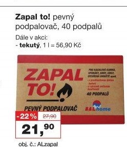 Pevný podpalovač Zapal to! Balhome