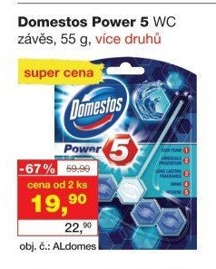 WC blok tuhý Power 5 Domestos