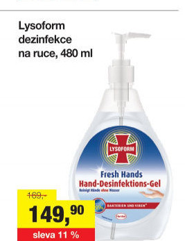 Antibakteriální gel na ruce Lysoform