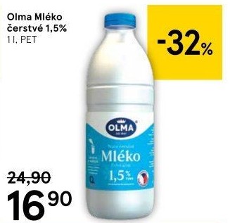 Mléko čerstvé Olma - 1,5% polotučné