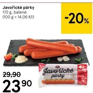 Párky javořické Kostelecké uzeniny
