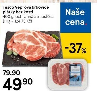 Vepřová krkovice bez kosti Tesco