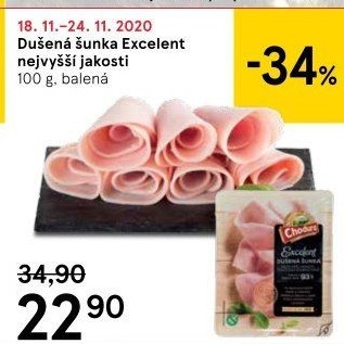 Dušená šunka nejvyšší jakosti Excelent Beskydské uzeniny Chodura
