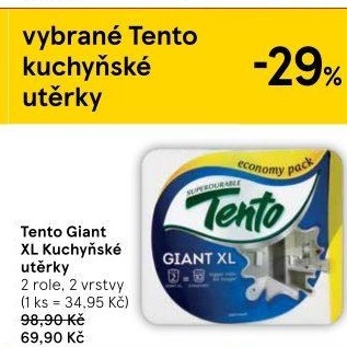 Utěrky kuchyňské 2vrstvé Giant XL Tento