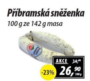 Klobása Příbramská sněženka Příbramská uzenina