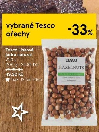 Lískové ořechy Tesco