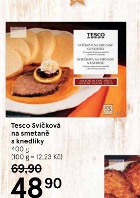 Svíčková na smetaně s knedlíkem Tesco