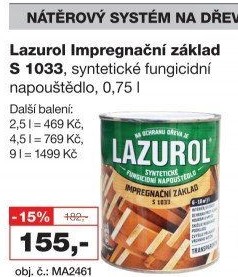Impregnační základ na dřevo Lazurol