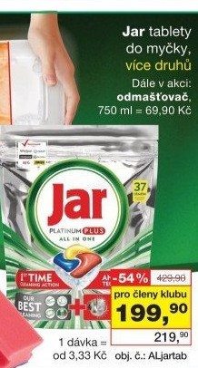 Kapsle do myčky Platinum Jar