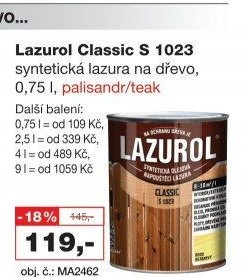 Lazura na dřevo Classic Lazurol