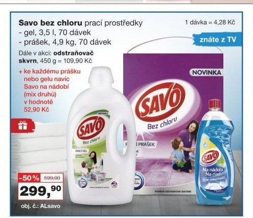 Odstraňovač skvrn na prádlo Savo