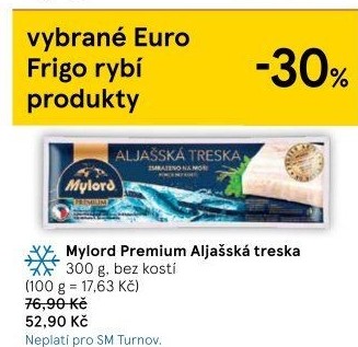 Aljašská treska filety mražená Premium Mylord