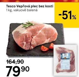 Vepřová plec bez kosti Tesco