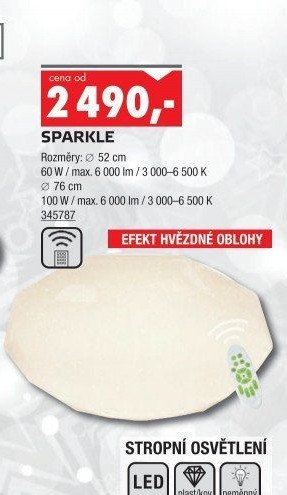 Stropní LED svítidlo Sparkle Max s dálkovým ovladačem Top Light