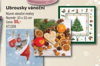 Ubrousky papírové vánoční