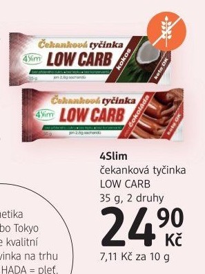 Čekanková tyčinka Low carb 4Slim