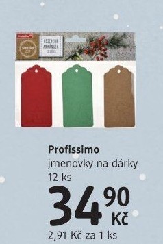 Jmenovky na dárky Profissimo
