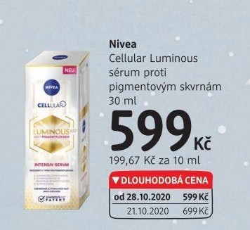 Sérum proti pigmentovým skvrnám Cellular Luminous Nivea