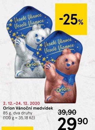 Čokoládový medvídek Orion