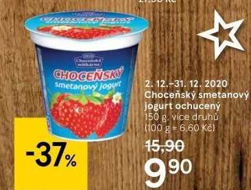 Jogurt smetanový ochucený Choceňský