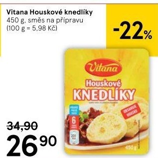 Knedlíky v prášku Vitana
