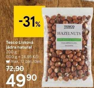 Lískové ořechy Tesco