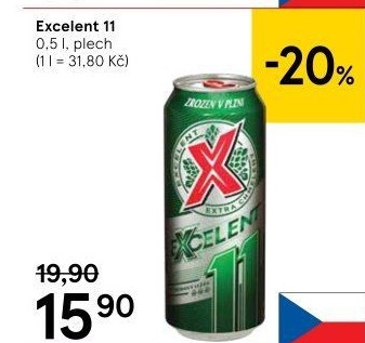 Pivo světlý ležák 11° Excelent Gambrinus