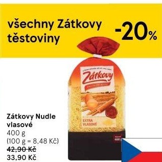 Polévkové nudle Zátkovy