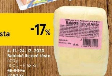 Těsto listové babické Šetra