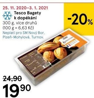 Bageta k dopečení mražená Tesco