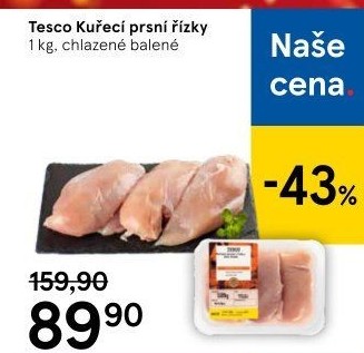 Kuřecí prsní řízky Tesco