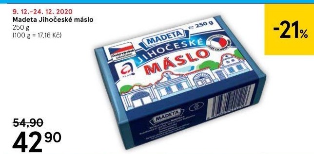Máslo Jihočeské Madeta