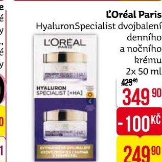 Balení krém denní a noční Hyaluron Specialist L'